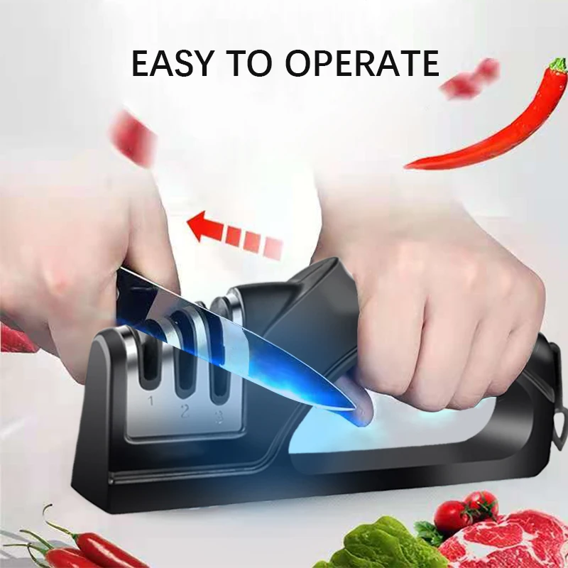 

4 in1 Knife Sharpener Kitchen Knives Grinder Diamond Ceramic Stone Professional New 4 Stages Sharpener Tools For Scissors Knife