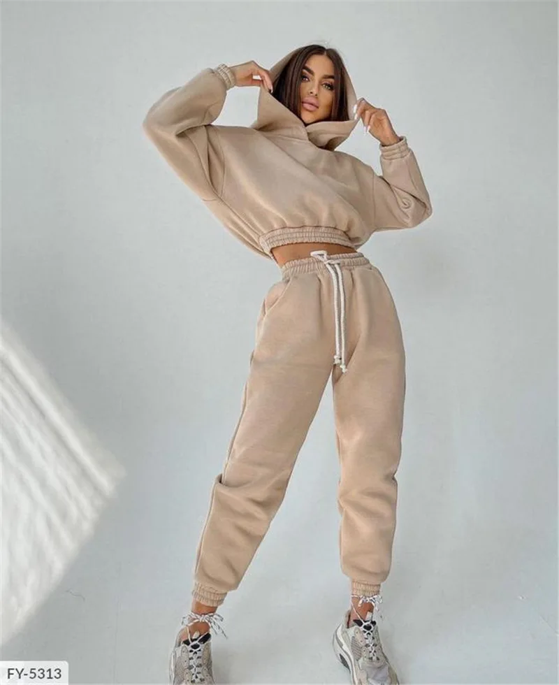 Женский комплект из двух предметов повседневный однотонный костюм свободного