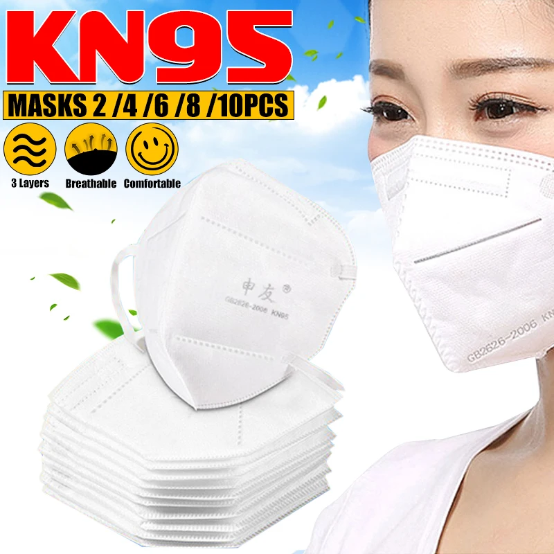 

10pcs N95 Disposable Protective Mask Dustproof Mouth Face Masks Anti Dust PM2.5 Germ Bacteria Protection