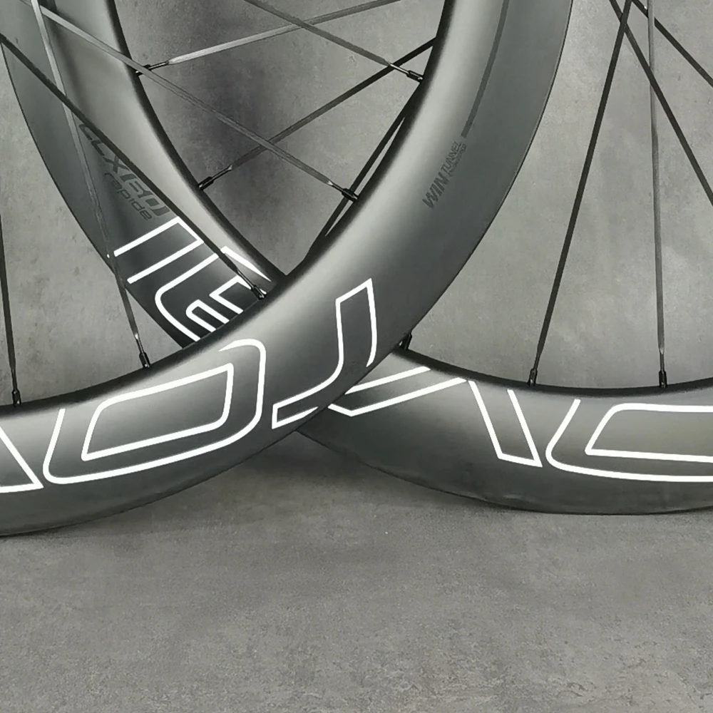 700C Road disc brake carbon wheels 60mm depth Custom logo CLX60 clincher/tubular carbon wheelset with novatec 791/792