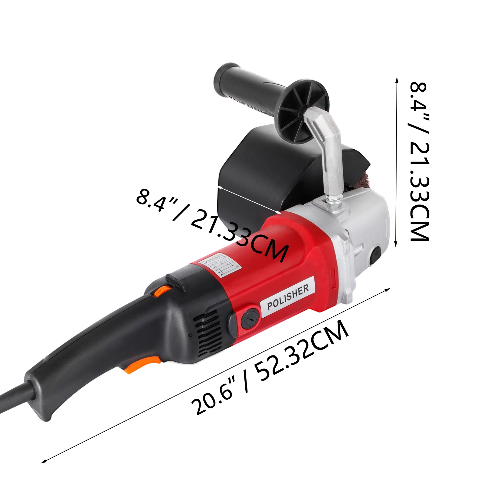VEVOR 1200W 110V Corded Electric Burnishing Polishing Machine with 4 Wheels and 2 Carbon Brushes 3000RPM for Sanding Finishing electric polisher