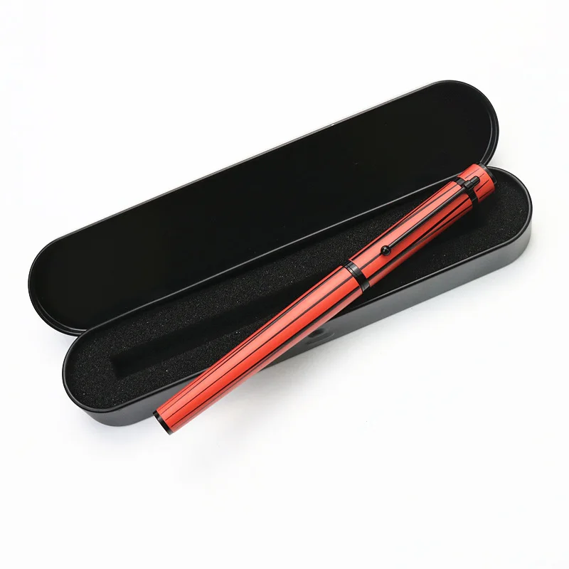 Графитовая черная авторучка Иридиум роскошные подарочные ручки набор ручка содержит 6 цветные картриджи бесконечные исследования серии - Цвет: Metal box red