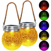 

Solar Light Outdoor IP65 Waterproof Creative Crackle Glass Light 2 Optional Modes For Balcony Garden Terrace Lawn Decorate Lamp