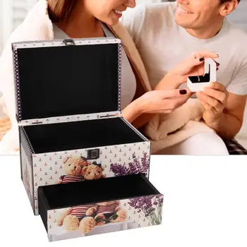 

Portable Two Layers Jewelry Organizer Storage Box Case Props Decoration with Drawers High Quality Jewelry Display Holder Casket