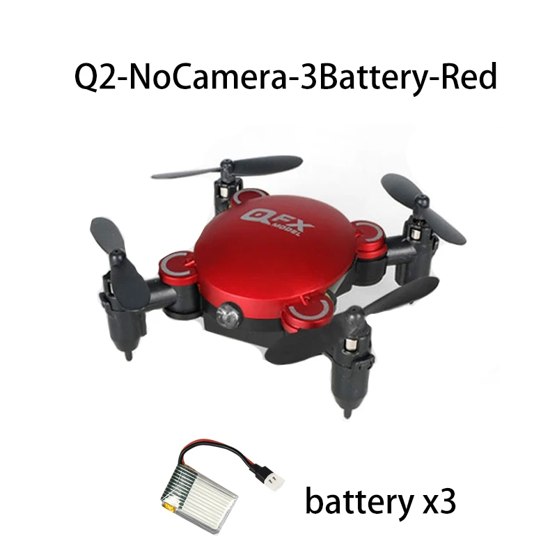 Q2 мини Квадрокоптер WiFi fpv RC складное селфи яйцо-Дрон с 0.3MP камерой 2,4G отношение держать RC карманная игрушка мини гоночный Квадрокоптер - Цвет: NoCamera-3B-Red