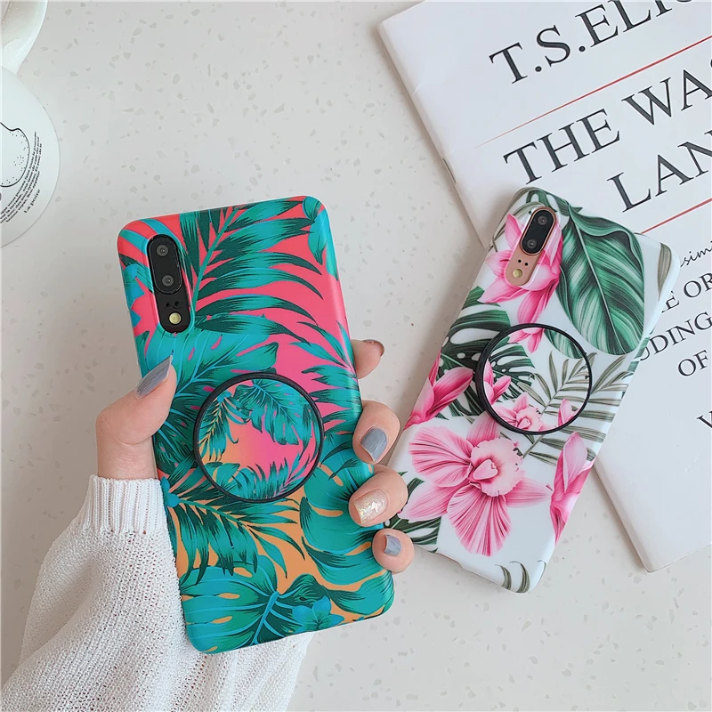 HXM Hloder стенд цветок чехол для huawei mate 20 30 задняя крышка mate 30 Lite mate 30 Pro Телефон Coque IMD силиконовый матовый корпус