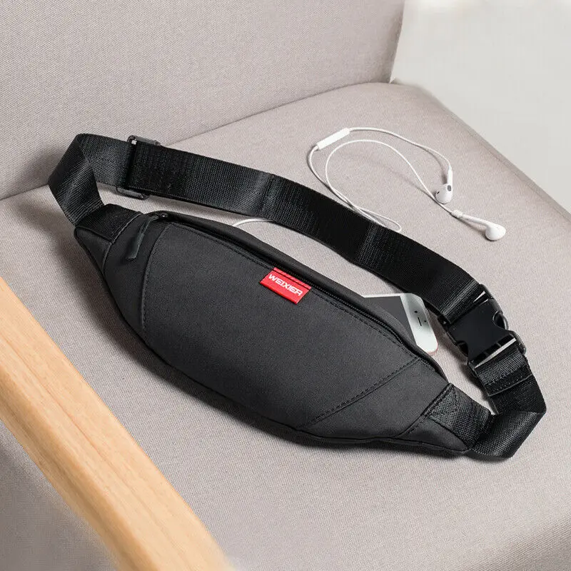 Черный New Fashion Men Multi-function Waist Packs Bag Zipper Fanny Chest Sport Shoulder Crossbody Bags Black Gray Navy Blue - Цвет: Черный