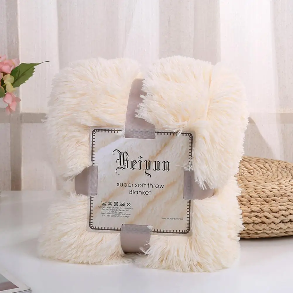 creamy white HobbyLane модное удобное Двухслойное одеяло, мягкое теплое плюшевое одеяло, простыня, свадебный подарок на новоселье - Цвет: creamy white
