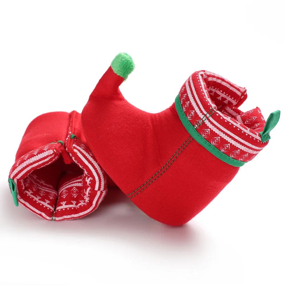 Toddler First Walkers Newborn Baby Shoes Boy Girl Christmas Elf Booties Warm Plush Soft Anti-slip Infant Crib Socks Shoes