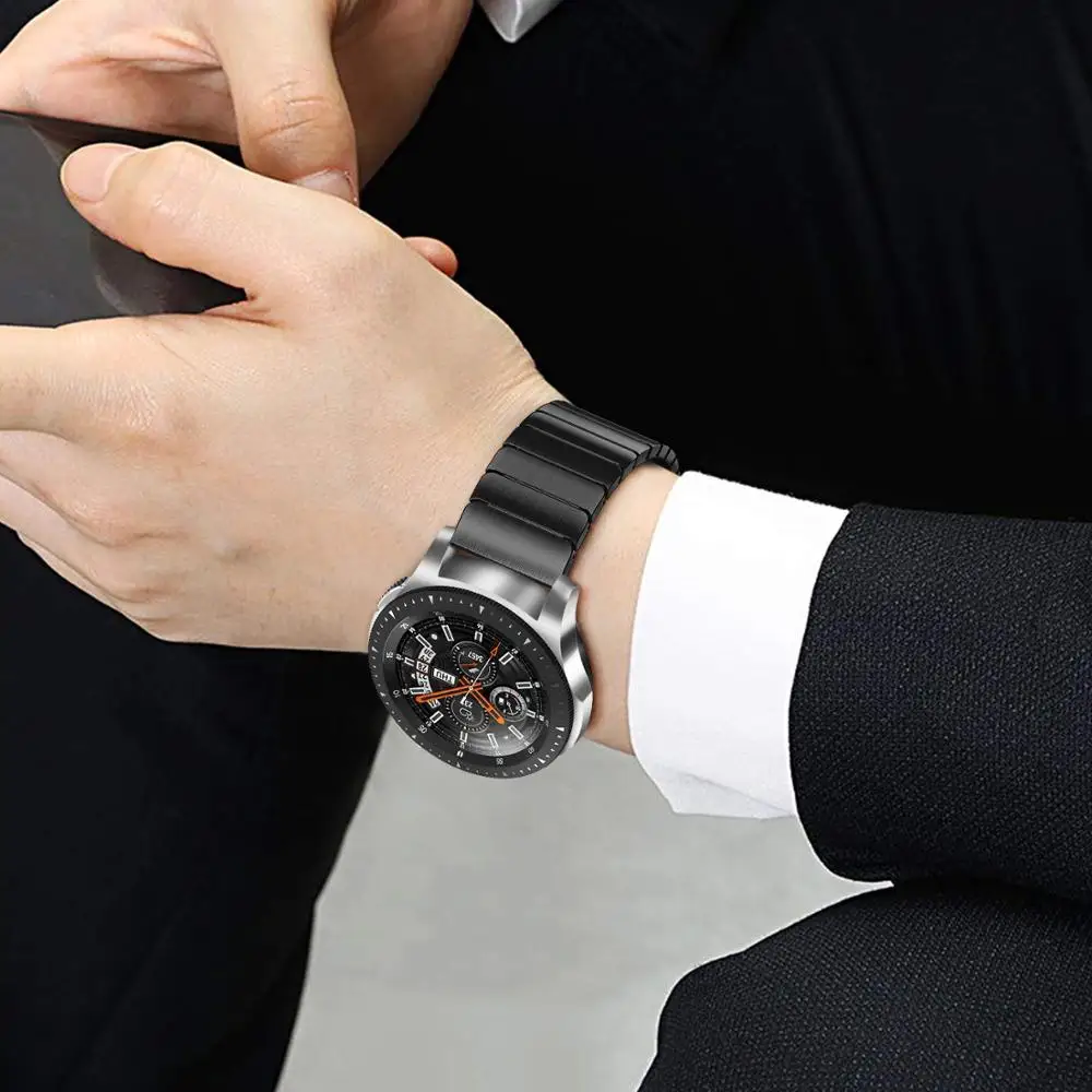 Роскошный ремешок из нержавеющей стали для samsung Galaxy watch 46 мм/42 мм/Активный 2 gear S3