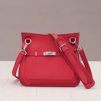 

Women Genuine Leather Messenger Handbag Shoulder Purse Fashion Flap Satchel Lady Daily Female Bags Female Cross Body Bag