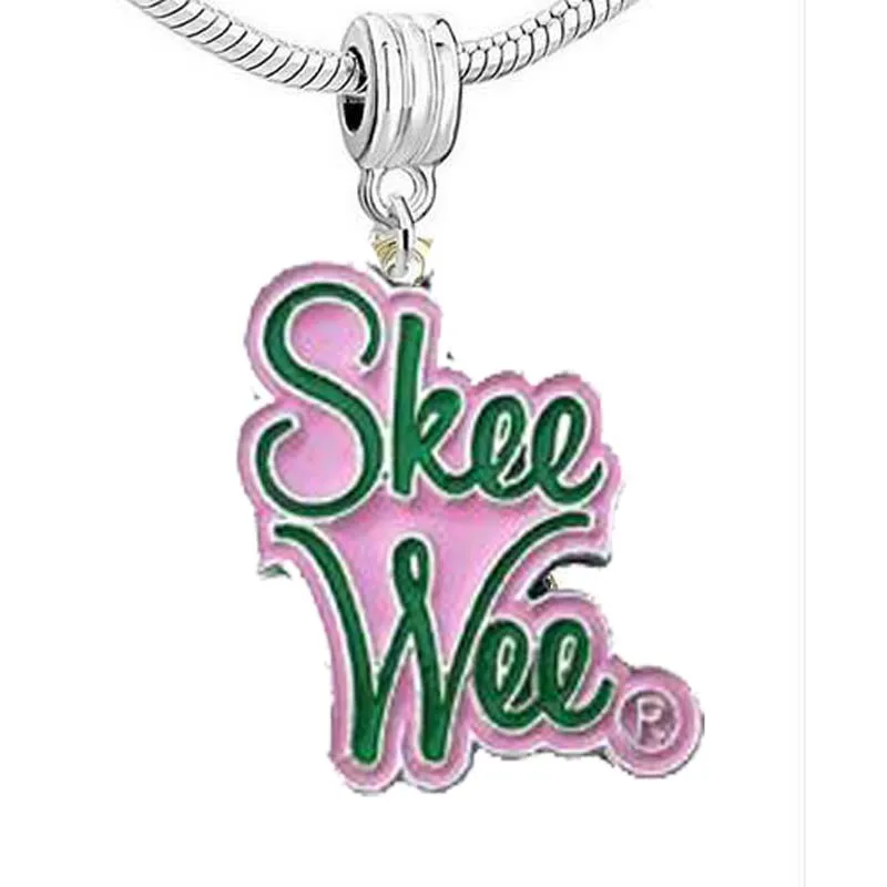 Большой размер греческий женский символ Альфа ка Альфа AKA sounds SkeeWee розовый и зеленый подвески - Окраска металла: 10pcs W Ring