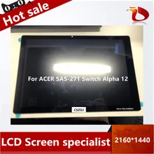 Free Shipping New Original lcd display assembly for ACER SA5-271 Switch Alpha 12 Touch display N16P3