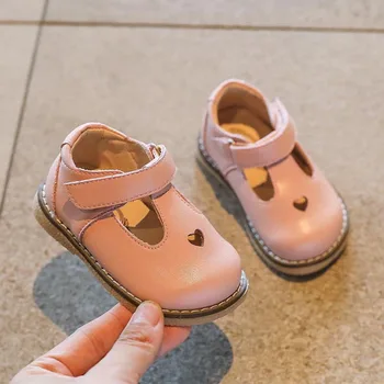 

2020 Autumn Baby Girls Leather Shoes Infant Toddler Shoes Soft bottom Non-slip Comfortable Love Children Kids Flat shoes