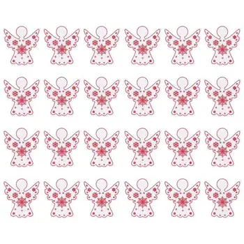 

24Pcs Xmas Angel Snowflake Durable Exquisite Reusable Hanging Decor Hanging Ornament Hanging Accessories for Party Bar Cafe Mall