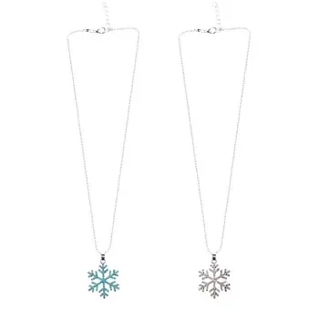 

2Pcs Snow Shaped Necklace Chic Pretty Stylish Alloy Necklace for Gift Party