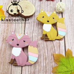 Kissteether Silicone Teether Rodent Cartoon Fox Food Grade Silicone DIY Teething Toys For Teeth Tiny Rod Baby Teethers Toy Gift
