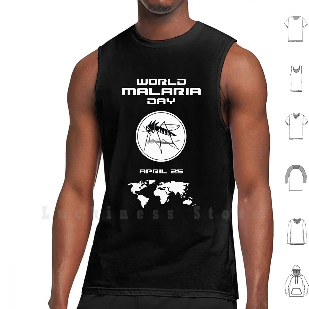 World Malaria Day Tank Tops Vest 100% Cotton World Malaria Day World Globe Earth Malaria Official United Nations Un Sam