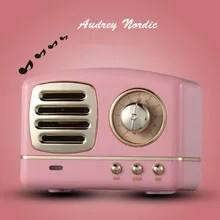 [Розовый] bluetooth колонка в ретро стиле мини портативный U диск TF карта высокого качества из алюминиевого сплава с bluetooth-динамик FM