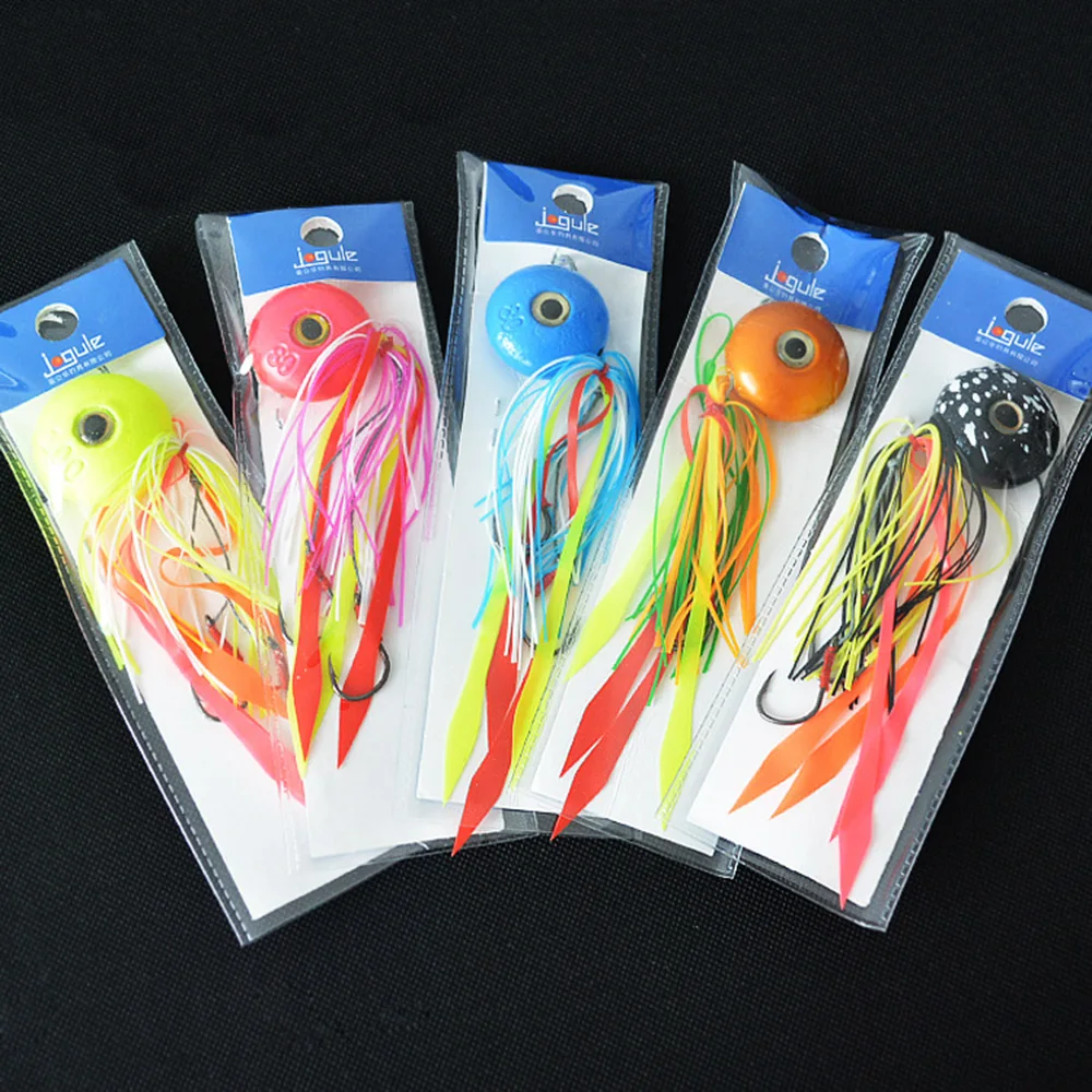 

Htdob 4pcs 40g/60g/80g/100g/120g Pesca Slider Snapper Sea bream Jig head with skirt lead jig jigging lure jigs fishing lures