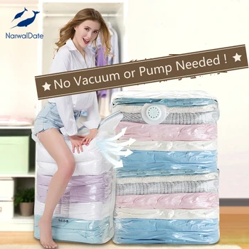 

Large Size Vacuum Space Saver Bags Compression Storage Bag for Clothes Quilts Organization Storage Bag No Vacuum or Pump Needed