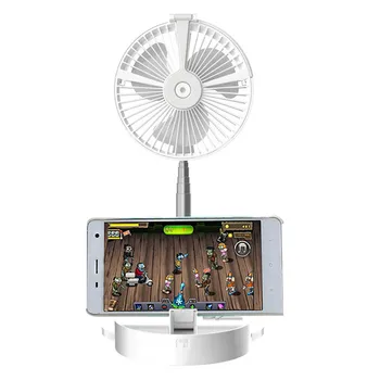

Portable Cooling Fan Telescopic Foldable USB Rechargeable Fan Air Cooler with humidification Lamp Phone Holder 323#2