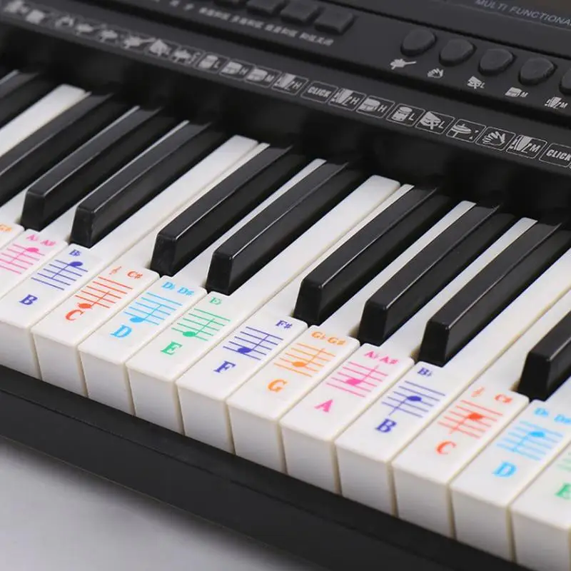 Детская Наклейка на клавиатуру пианино с надписью прозрачная 61 клавиша Note Synth