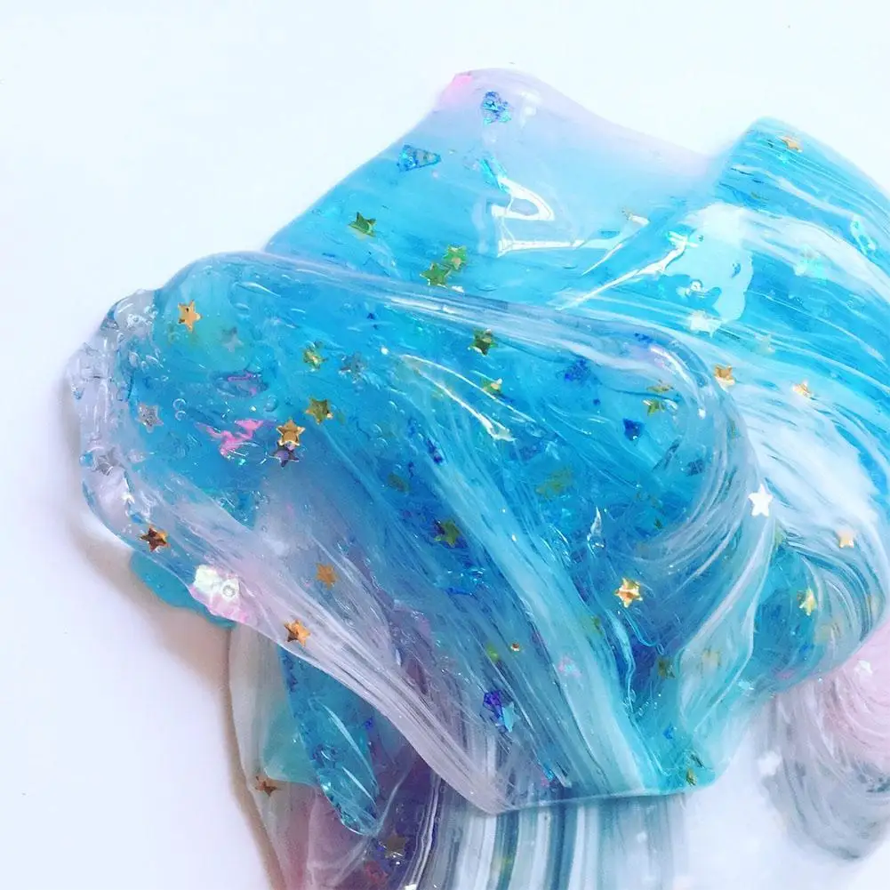 Starry Clouds Slime Colorful DIY Fluffy Sequins Crystal Mud Educational Toys Gift