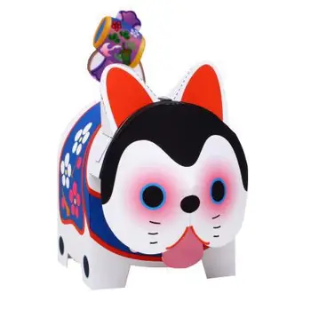 

Flower Dog 3D Paper Model DIY Cartoon Three-dimensional Animal Paper Mold Kindergarten Handmade Children Educational Toy Model