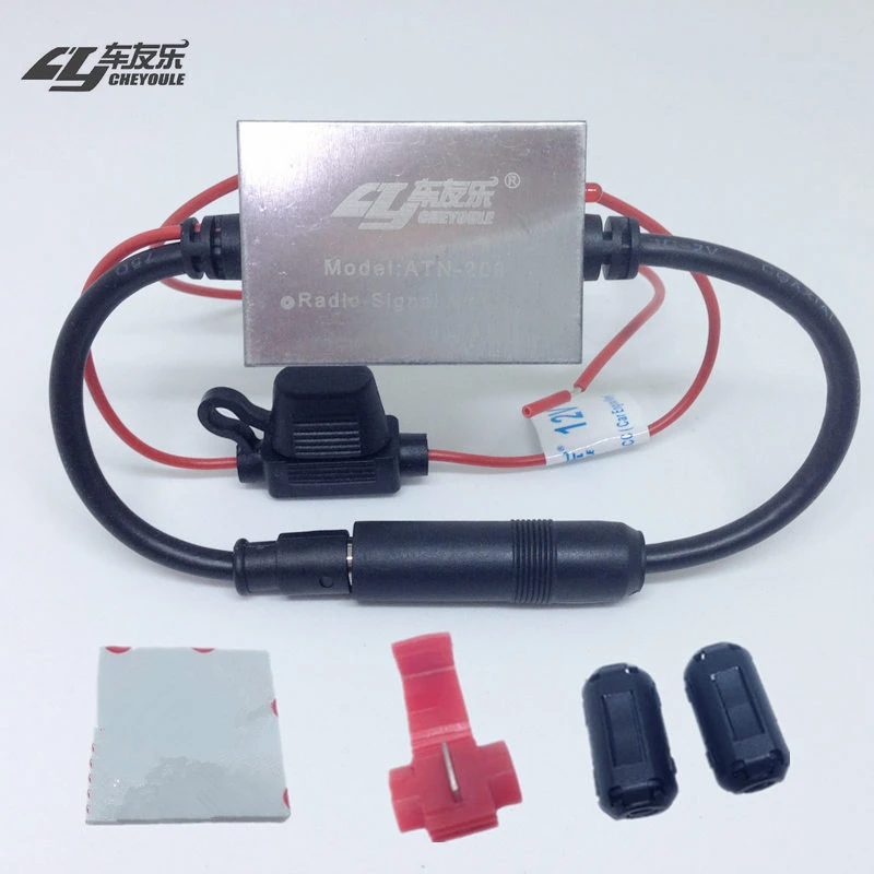 Amplificatore Di Segnale Fm Antenna Per Auto In Metallo Anti-Interferenza Radio Universale Auto Fm Booster Amp 88-108 Mhz 12V Parti Di Automobili