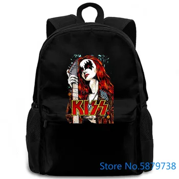 

Kiss V3, band poster, Gene Simmons, DTG (WHITE) Design Cool women men backpack laptop travel school adult student