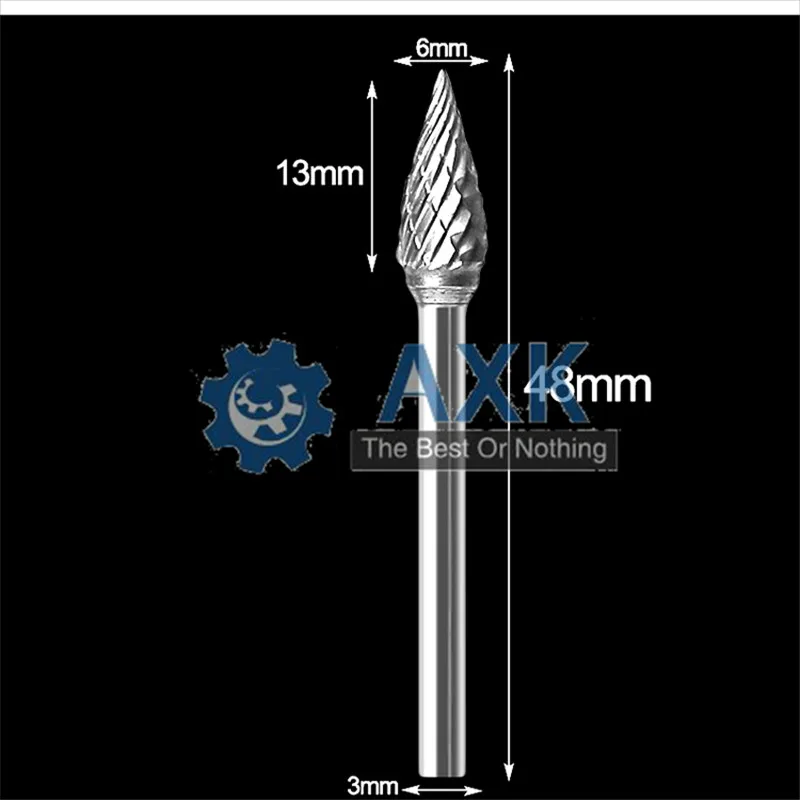 3x6 мм Вольфрамовая сталь карбид заусенцы резак роторный инструмент заусенцы двойной Алмазная резка роторные полировочные инструменты LT-99