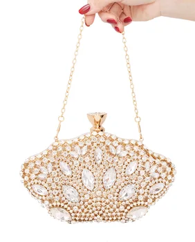 

2020 women diamond wedding banquet bags hollow out bling clutch wallets with chain dinner clutch purse for girls MN 1531