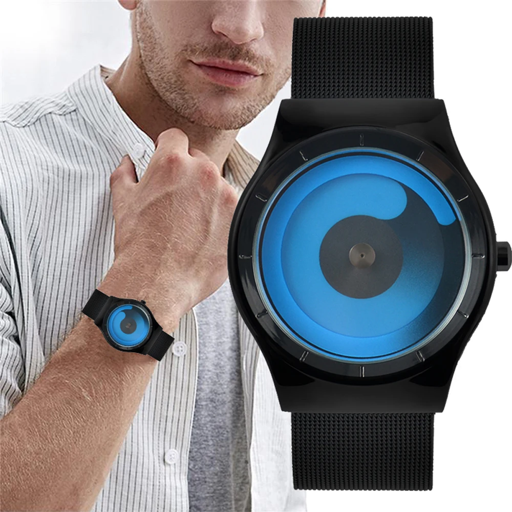 

2020 KCHKE Men's Watch High-end Luxury Brand Sports Watch Fashion Stainless Steel Mesh Quartz Watch Relogio Masculino