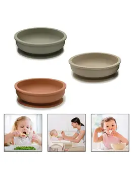 

Baby Non-Slip Learning Feeding Bowl Food Grade Silicone Plate Suction Bowl Dish R2JF