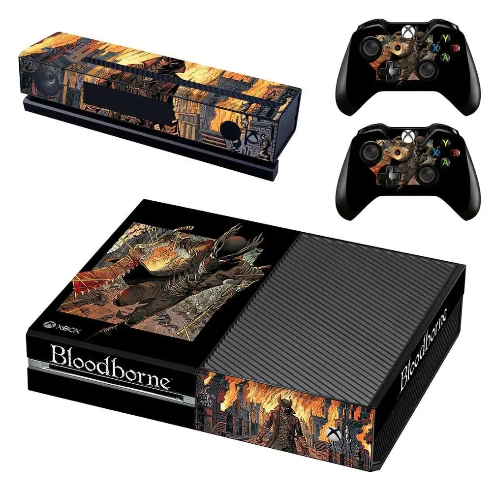 Наклейка Bloodborne s для xbox one, виниловые наклейки для кожи, наклейки Pegatinas Adesivo для xbox one, консоль Kinect, два контроллера