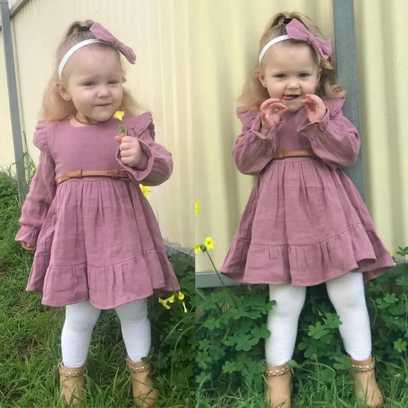 Emmababy одежда для маленьких девочек из 2 предметов хлопковое льняное платье с