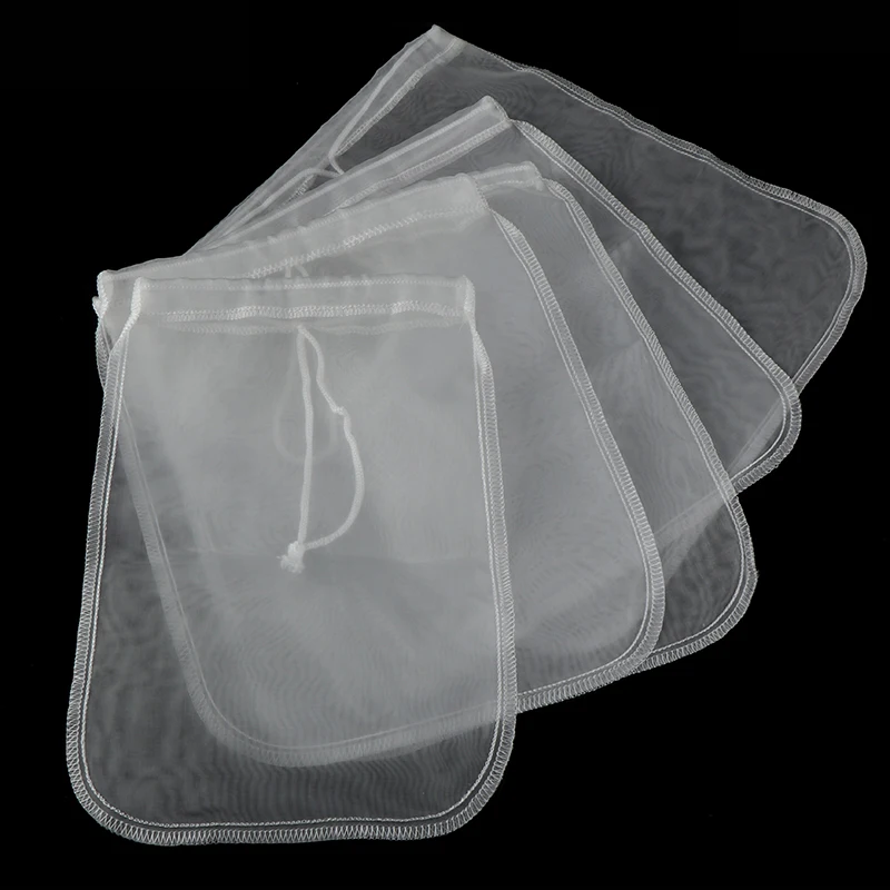 Nut Milk Bag Reusable Almond Milk Bags Commercial Food Grade Fine Nylon Mesh Food Strainer Cheese Maker Coffee Tea Filter