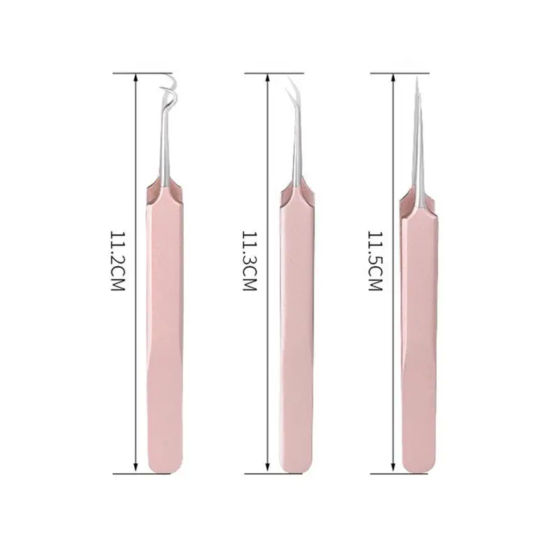4pcs Comedone Removers Professional Stainless Steel Face Skin Care Tools Pimple Kit Blackhead Remover Kit Extractor