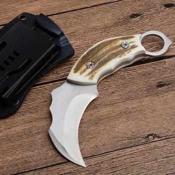 

Sharp Karambit Knife Fixed Blade Survival Claw Knife 440C Steel Outdoor Camping Hunting Combat Tactical Knives +ABS Sheath