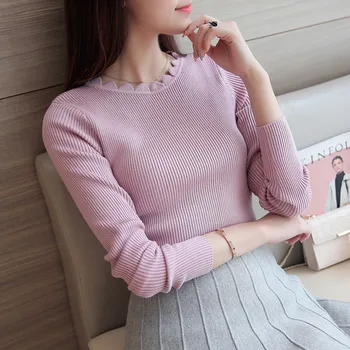

2020 New Arrival Time-limited Poncho Feminino Fall Sweater Female Head Korean Slim Solid Backing All-match Sleeved