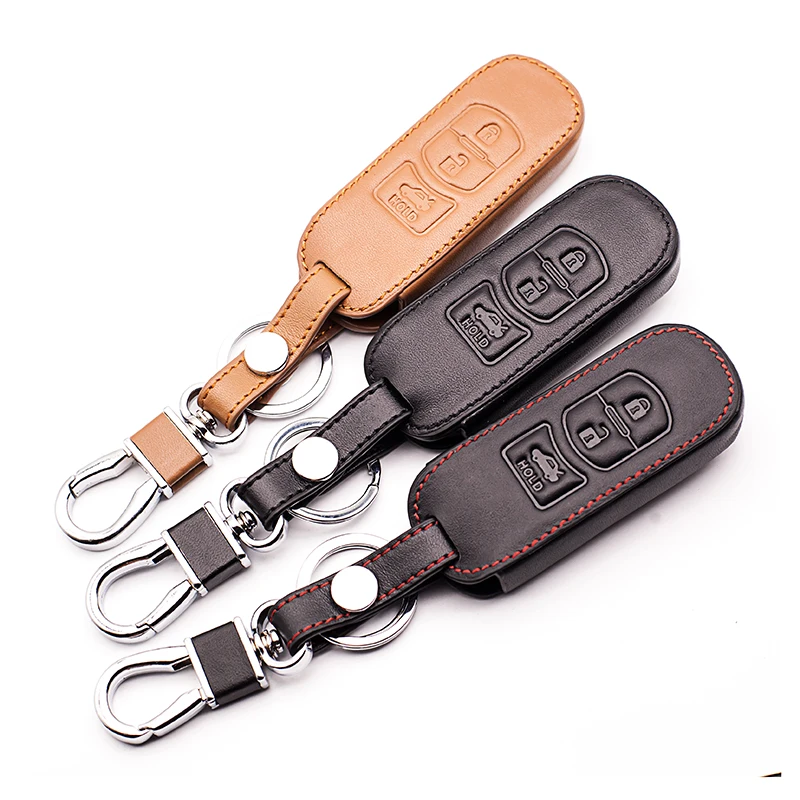 Car-covers genuine leather key wallet case cover for Mazda cx-5 cx-7 3.5 6 auto accessories Key Shell starline a91 | Автомобили и