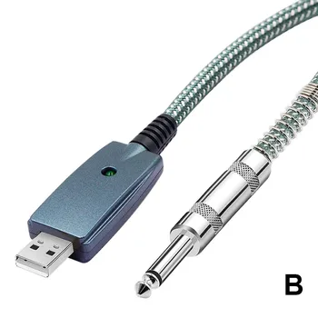 

Hot Sale USB to 6.35mm Guitar Cable 3m Guitar Dock to PC USB Recording Connection Cable Adapter Compatible Windows MacOS