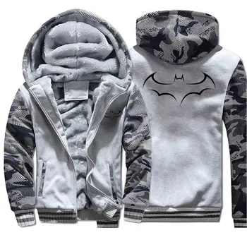 

Funny Warm Clothing Raglan Mens Sweatshirts Camouflage Batman Vintage Printed Hoodies 2019 Sportswear Hip Hop Fashion Coat Thick