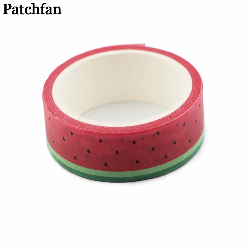 Patchfan арбуз фрукты 90s забавные DIY Скрапбукинг детская Бумага васи маскирующая Лента Печатный шаблон стикер Пастер A2343