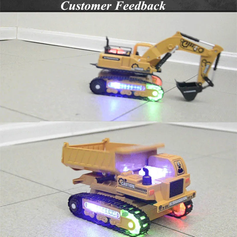 8CH Simulation Rc Excavator Toys With Music And Light Rc Car Toys Gifts RC Engineering Car Tractor Toy Children'S Boys Gifts 6