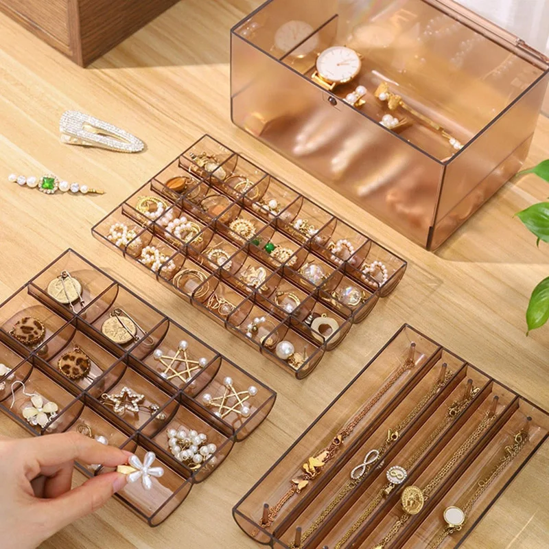 Acrylic Jewellery Organizers Dustproof Jewelry Storage Box Earring Rings Necklace Large Space Jewellery Case Stand Holder Decor