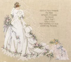

E135 elegant wedding cross stitch set romantic life European style beautiful linen flower boy and bride to be married