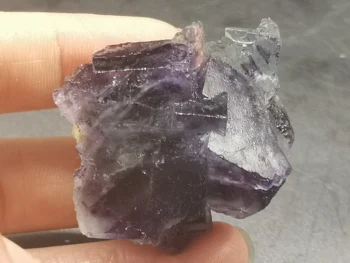 

40.1Natural dark purple fluorite, crystal mineral specimen