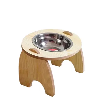 

Small Dog Stainless Steel Pet Puppy Easy Clean Food Storage Durable With Stand Raised Cat Bowl Feeding Watering Tilted Home